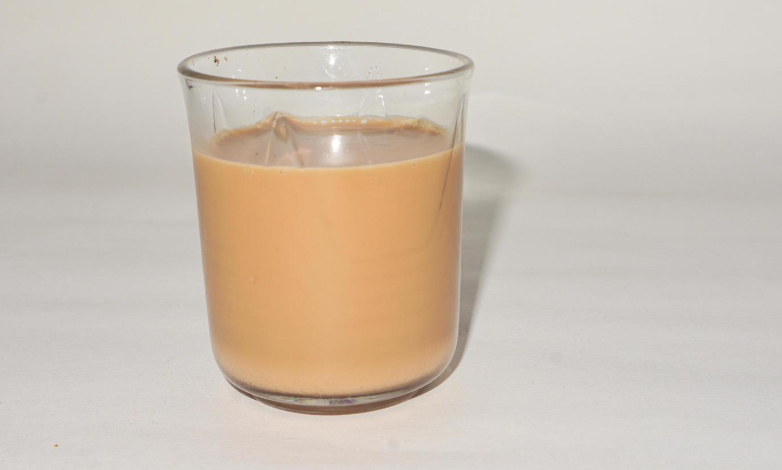 drinking milk tea