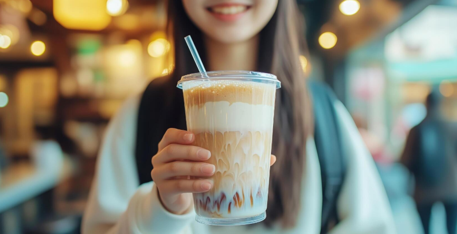 drinking milk tea
