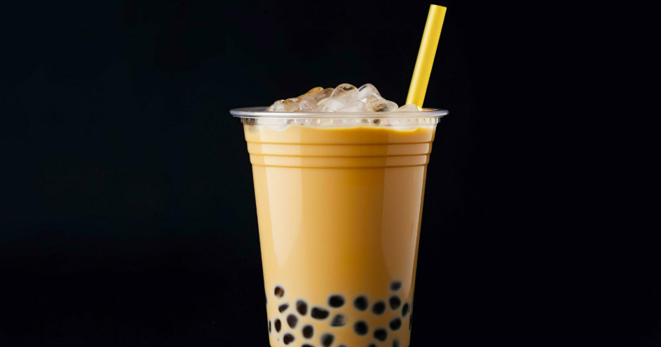 drinking milk tea